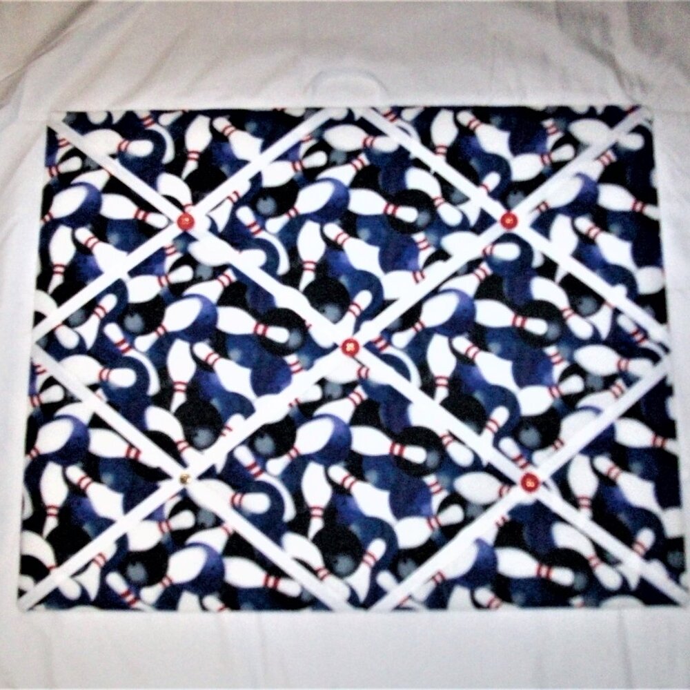 NEW handmade bowling pins balls pattern memo photo bulletin board 16" X 20"